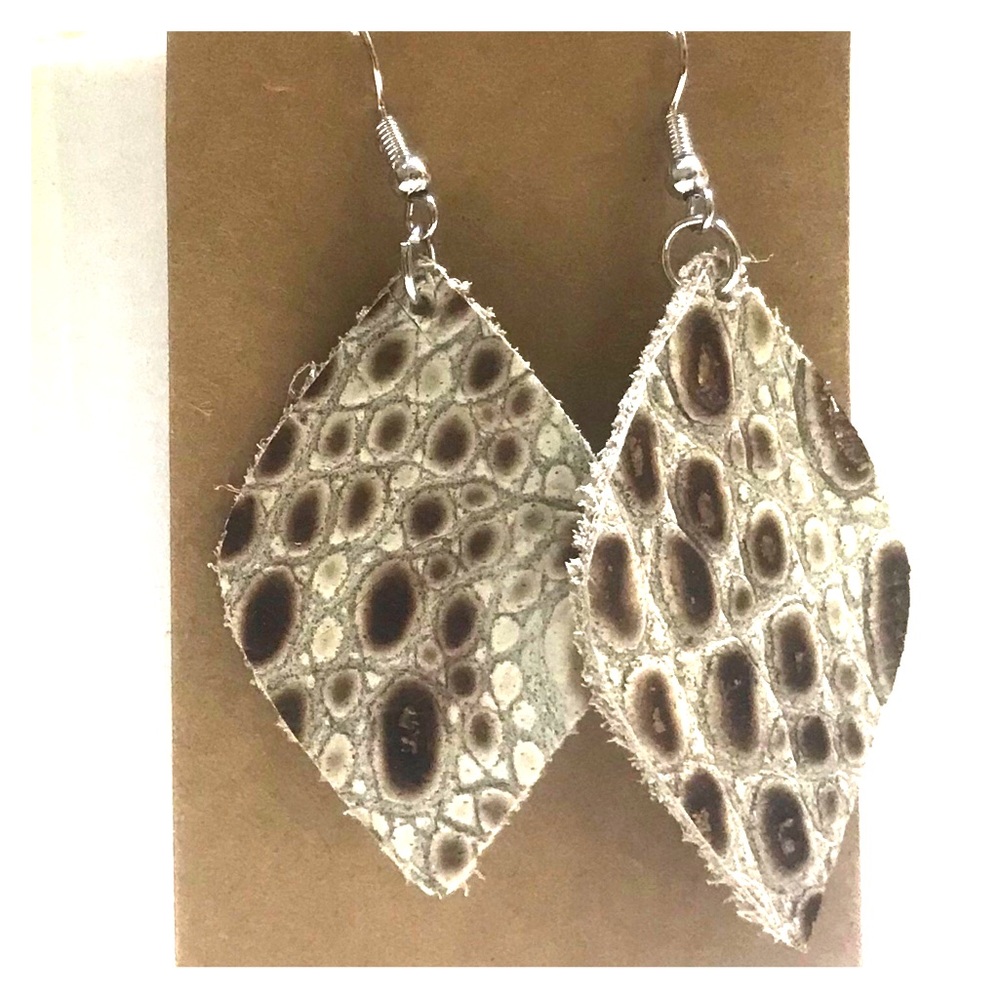 Alligator leather earrings